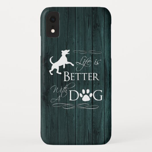 Het leven is beter met een Dog iPhone Case - Blauw (Achterkant)