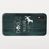 Het leven is beter met een Dog iPhone Case - Blauw (Achterkant (horizontaal))