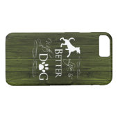 Het leven is beter met een Dog iPhone Case - Groen (Achterkant (Horizontaal))