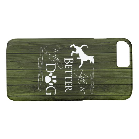 Het leven is beter met een Dog iPhone Case - Groen (Achterkant (Horizontaal))