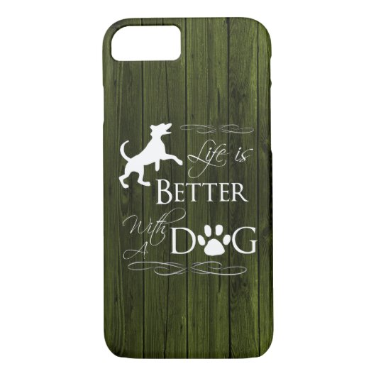 Het leven is beter met een Dog iPhone Case - Groen (Achterkant)