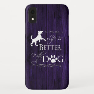 Het leven is beter met een Dog iPhone Case - Paars
