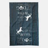 Het leven is beter met een Dog Kitchen Towel - Bla Theedoek (Verticaal)