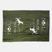 Het leven is beter met een Dog Kitchen Towel - Gro Theedoek (Horizontaal)