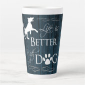 Het leven is beter met een Dog Latte Mok - Blauw (Voorkant)