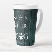 Het leven is beter met een Dog Latte Mok - Blauwgr (Rechterhoek)