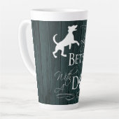 Het leven is beter met een Dog Latte Mok - Blauwgr (Linkerhoek)