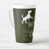 Het leven is beter met een Dog Latte Mok - Groen (Linkerhoek)