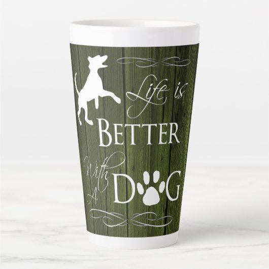 Het leven is beter met een Dog Latte Mok - Groen (Voorkant)