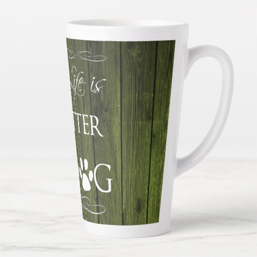 Het leven is beter met een Dog Latte Mok - Groen (Rechts)