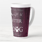 Het leven is beter met een Dog Latte Mok - Magenta (Rechterhoek)