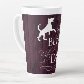 Het leven is beter met een Dog Latte Mok - Magenta (Linkerhoek)