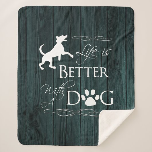 Het leven is beter met een Dog Sherpa Blanket - Bl Deken (Voorkant)