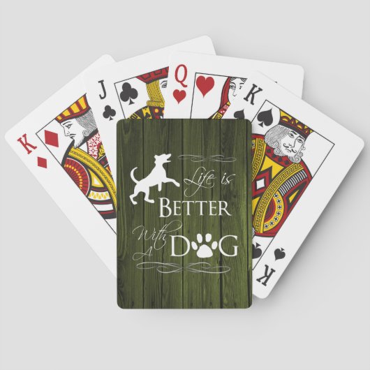 Het leven is beter met een Dog-speelkaart - Groen Pokerkaarten (Achterkant)