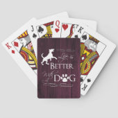 Het leven is beter met een Dog-speelkaart - Magent Pokerkaarten (Achterkant)
