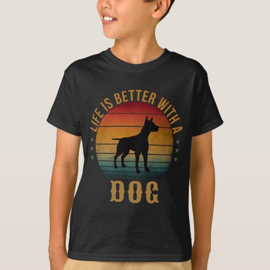 HET LEVEN IS BETER MET EEN DOG T-shirt (Voorkant)