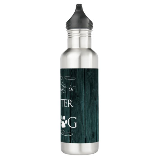 Het leven is beter met een Dog Water Fles - Blauwg (Rechts)