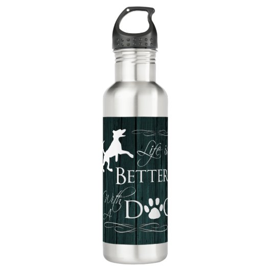 Het leven is beter met een Dog Water Fles - Blauwg (Voorkant)