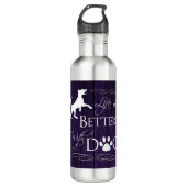 Het leven is beter met een Dog Water Fles - Paars (Voorkant)