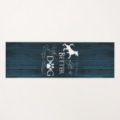 Het leven is beter met een Dog Yoga Mat - Blue (Voorkant (horizontaal))