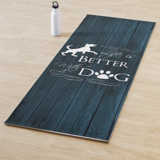 Het leven is beter met een Dog Yoga Mat - Blue (In situ)