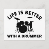 Het leven is beter met een drummer briefkaart (Voorkant)