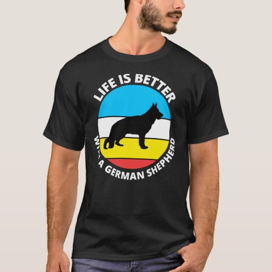 Het leven is beter met een Duitse herder 124 T-shirt (Voorkant)