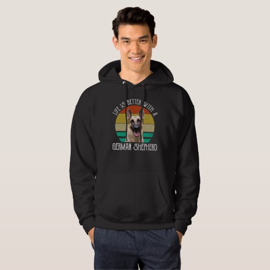 Het leven is beter met een Duitse herder Hoodie (Voorkant volledig)