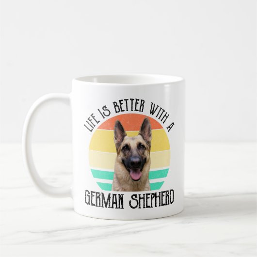 Het leven is beter met een Duitse herder Koffiemok (Links)