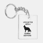 Het leven is beter met een Duitse herder Sleutelhanger (Voorkant Links)