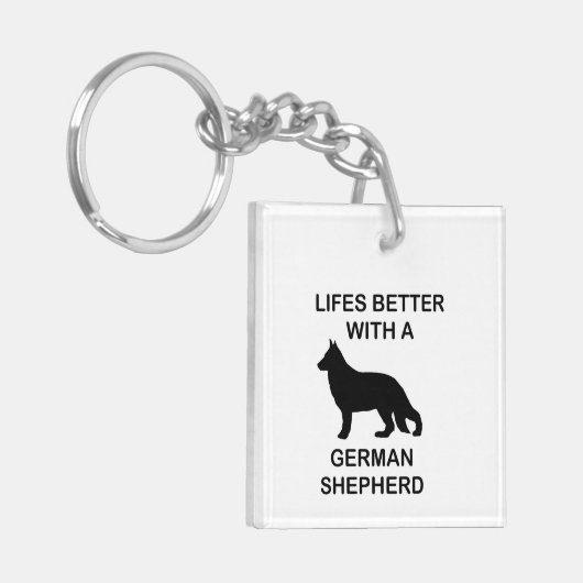 Het leven is beter met een Duitse herder Sleutelhanger (Voorkant Links)