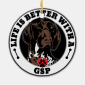 Het leven is beter met een Duitse schitterende wij Keramisch Ornament (Achterkant)