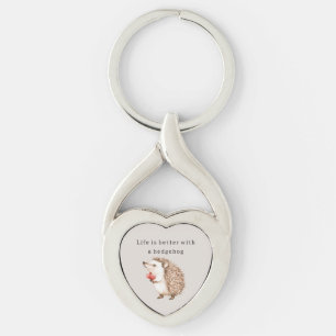 Het leven is beter met een egel hart sleutelhanger