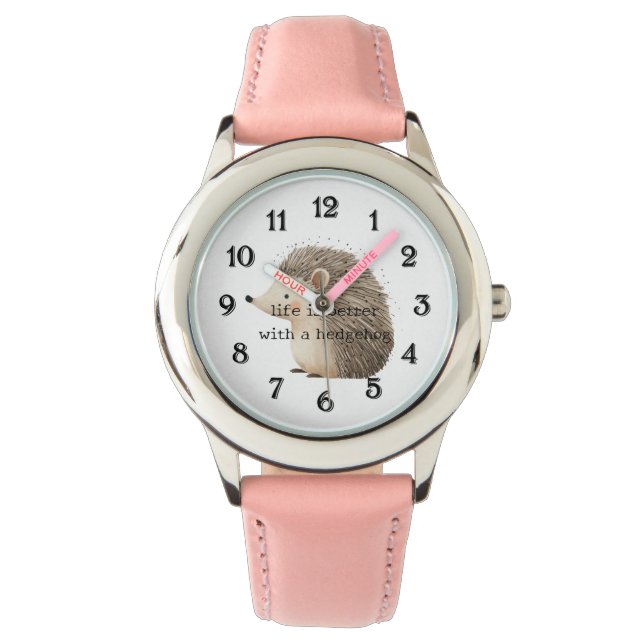 Het leven is beter met een egel  horloge (Voorkant)