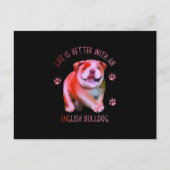 Het Leven Is Beter Met Een Engelse Bulldog Grappig Feestdagenkaart (Voorkant)