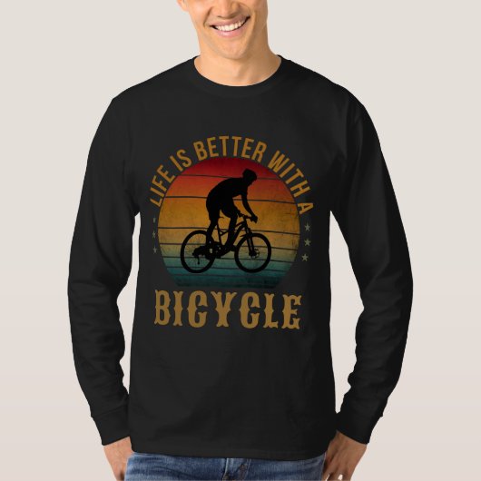 HET LEVEN IS BETER MET EEN FIETS T-Shirt (Voorkant)