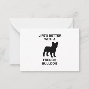 het leven is beter met een Franse buldog Notitiekaartje