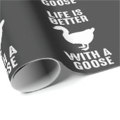 Het leven is beter met een gans voor de vogelkweke cadeaupapier (Rol Hoek)