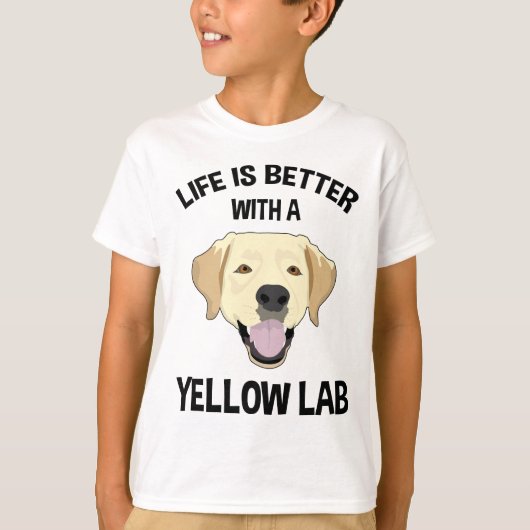 Het leven is beter met een geel lab t-shirt (Voorkant)