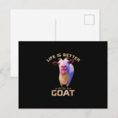 Het leven is beter met een geit cadeau aankondigingskaart (Voorkant / Achterkant)