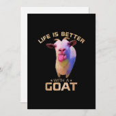 Het leven is beter met een geit cadeau feestdagenkaart (Voorkant / Achterkant)