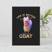 Het leven is beter met een geit cadeau feestdagenkaart (Staand voorkant)