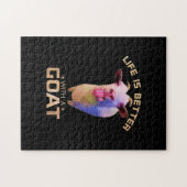 Het leven is beter met een geit cadeau legpuzzel (Horizontaal)