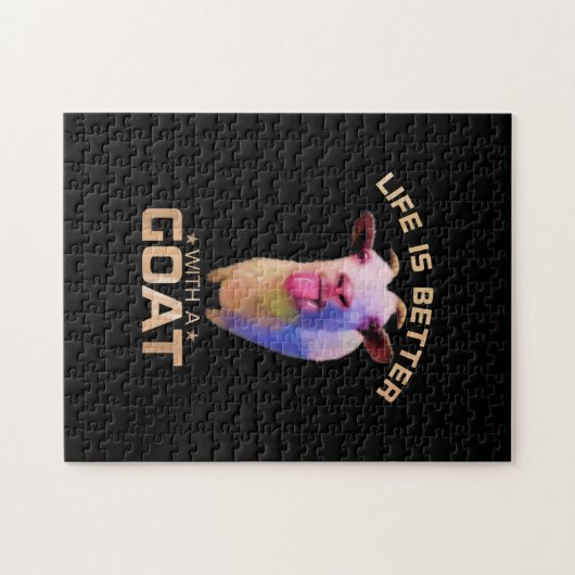 Het leven is beter met een geit cadeau legpuzzel (Horizontaal)