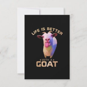 Het leven is beter met een geit cadeau RSVP kaartje