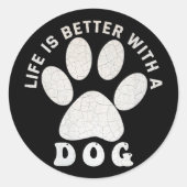 Het leven is beter met een getextureerde tekst van ronde sticker (Voorkant)
