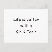 Het leven is beter met een gin & tonic briefkaart (Voorkant)