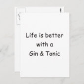 Het leven is beter met een gin & tonic briefkaart (Voorkant / Achterkant)
