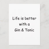 Het leven is beter met een gin & tonic briefkaart (Voorkant)