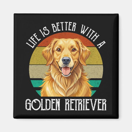 Het Leven Is Beter Met Een Golden Retriever Magneet (Voorkant)